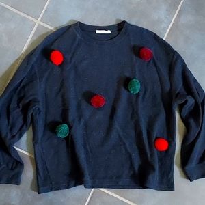 ZARA cozy holiday ball shirt